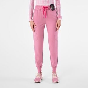 Figs Pink Chalk Small Petite Mid Rise Relaxed Uman Joggers Scrub Bottoms